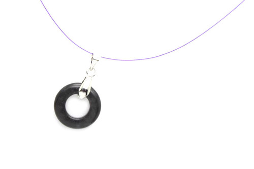 15mm Black Onyx Donut Pendant 1pc. [y901bp]