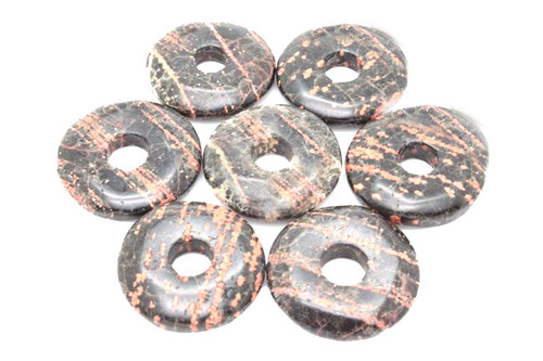 20mm Zebra Agate Donut Beads 2pcs. [y908a]