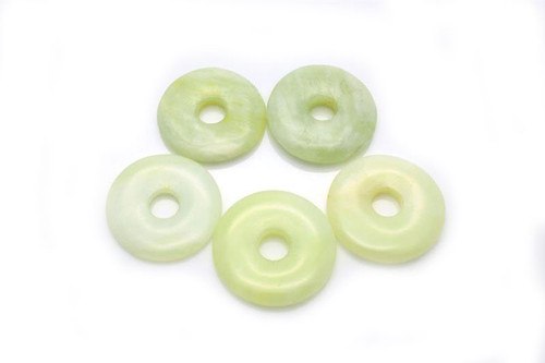 25mm New Jade Donut Beads 2pcs. [y911b]