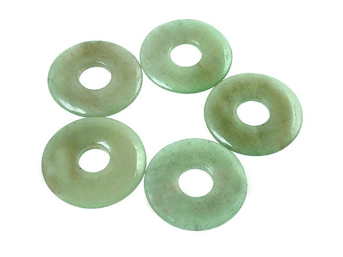 25mm Shanghai Jade Donut Beads 2pcs. [y911c]
