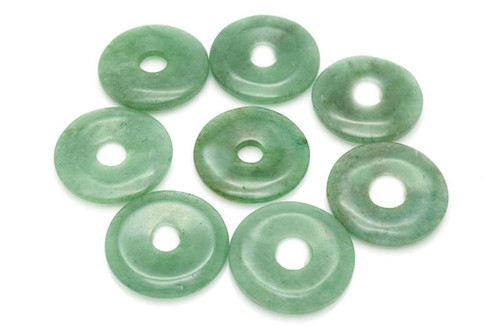 25mm Aventurine Donut Beads 2pcs. [y912c]