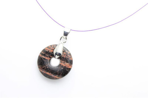 25mm Zebra Agate Donut Pendant 1pc. [y913ap]