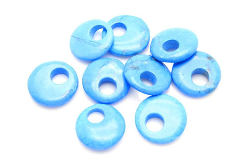 15mm Turquoise Howlite Ago-go Beads 3pcs. dyed [y915a]