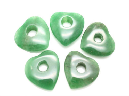 30mm Aventurine Heart Donut Beads 2pcs [y923a]