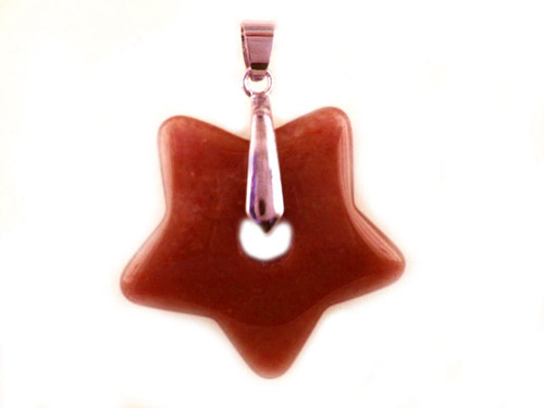 32mm Red Aventurine Star Donut Pendant 1pc. [y940bp]