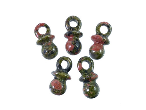 12x28mm Unakite Shooter BEads 1pc. [y948b]