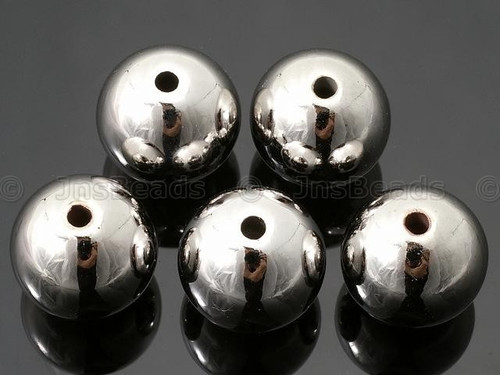 925 Sterling Silver 10mm Round Beads 2pcs. [y701d]