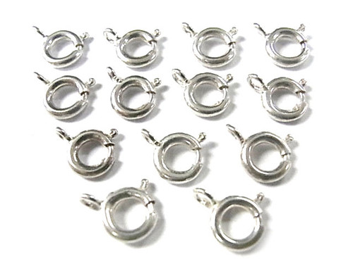 925 Sterling Silver 7mm Spring Ring Clasp 2pcs. [y805e]