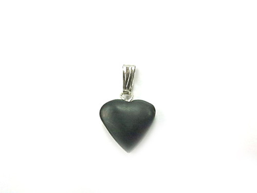 10mm Matte Black Onyx Heart Pendant [y113d]