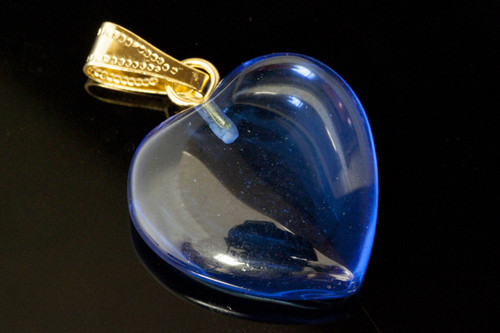 20mm Blue Quartz Heart Pendant [y203d]