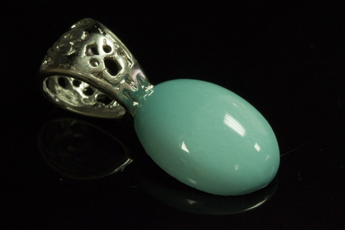 10x14mm Natural Sleeping Beauty Turquoise Oval Cabochon Pendant [y846d]