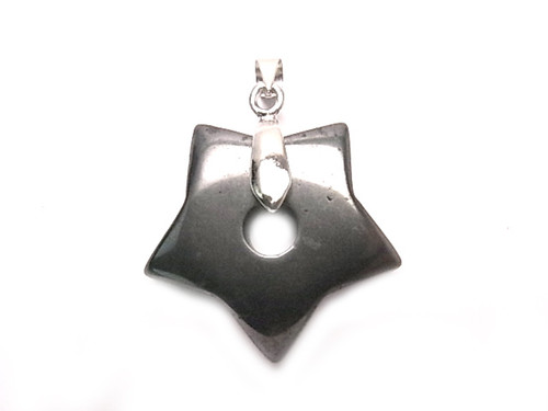 25mm Hematite Star With Hole Pendant [y110b]