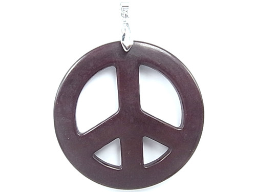 55mm Coffee Turquoise Peace Pendant [y425d]