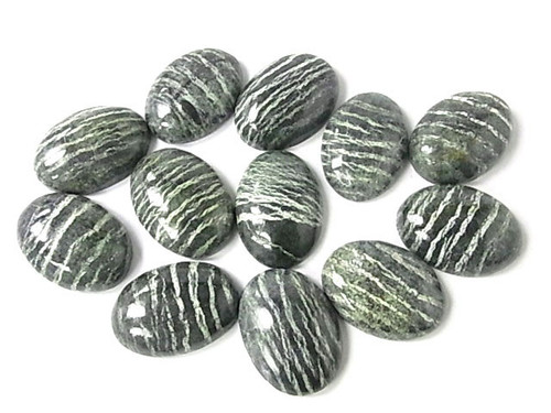 18x25mm Zebra Agate Oval Cabochon 2pcs 7mm thick [y719c]