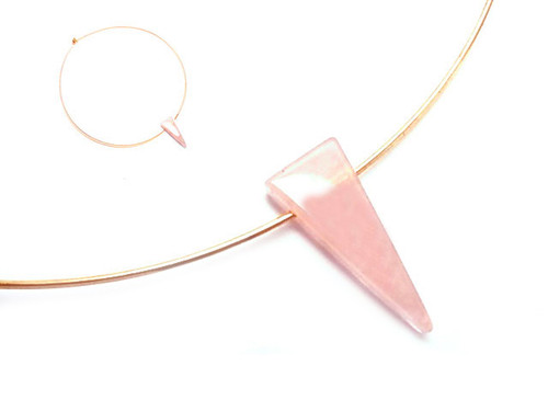 18x35mm Rose Quartz Triangular Choker [y311h]