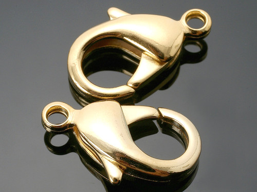 20mm Gold Plated Curved Lobster Clasps 20 pcs [y307a]