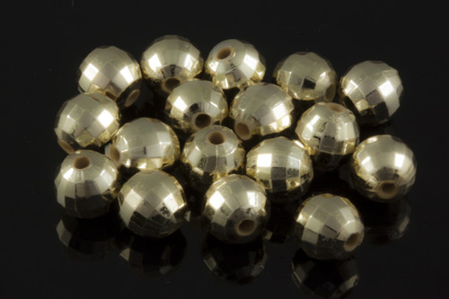 8mm Gold Plated Plastic Faceted Beads About 50pcs. [y685a]