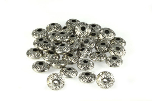 7x14mm Silver Plated Plastic Disc Beads About 45pcs. [y636a]