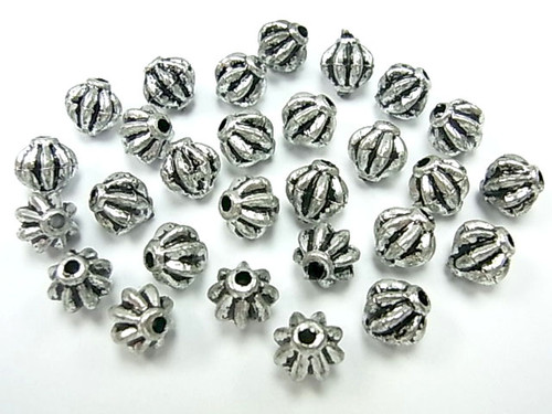 8mm Silver Plated Plastic Coil Beads About 50pcs. [y519q]