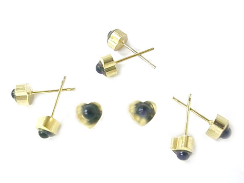 6mm Black Onyx Heart Designer Earring [y268d]