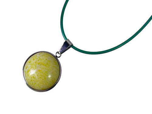 18mm Peridot Jasper Round Cabochon Pendant [y718bs]