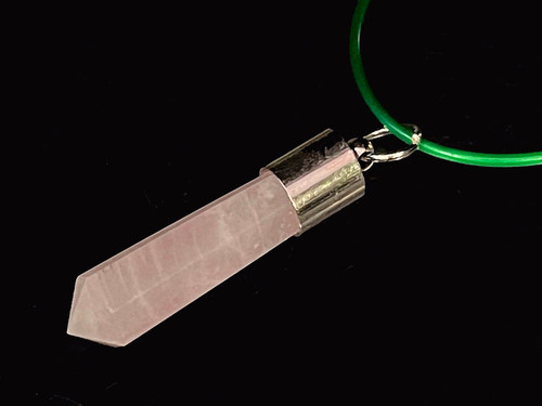 8x35mm Rose Quartz Hexagon Healing Crystal Pendant [y759ap]