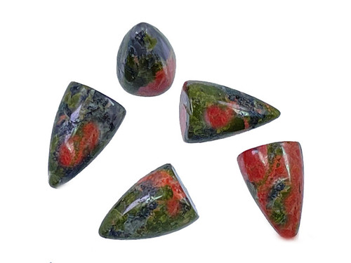 8x20mm Unakite Silver Plated Pendant [y749a]