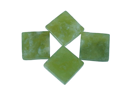 16x16mm Nephrite Jade Square Piece (About 3.5mm thick) 2pcs. [y597a]