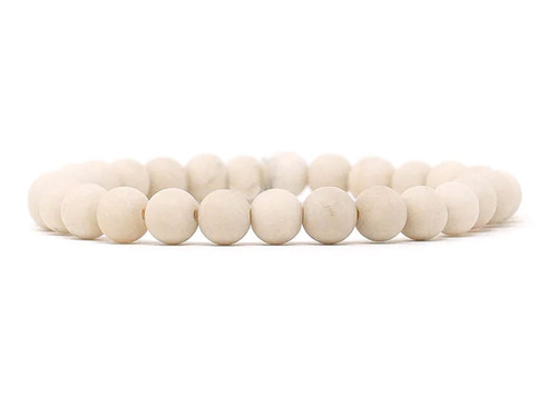 8mm Matte River Fossil Elastic Bracelet 7.5" natural [b3c34m]