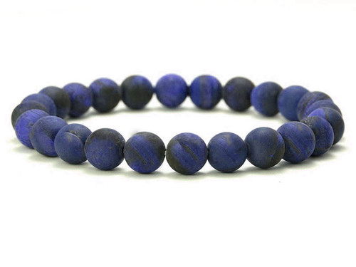 4-4.5mm Lapis Tiger Eye Elastic Bracelet 7.5" dyed [b1g3l]