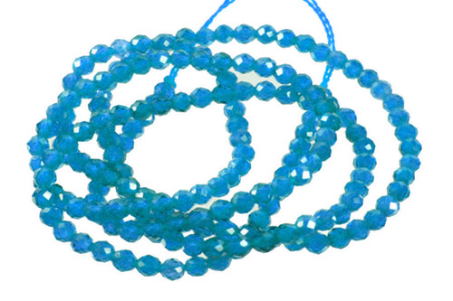 2mm Aqua Cyrstal Glass Faceted Beads 15.5" 230-250pcs. [u22q]