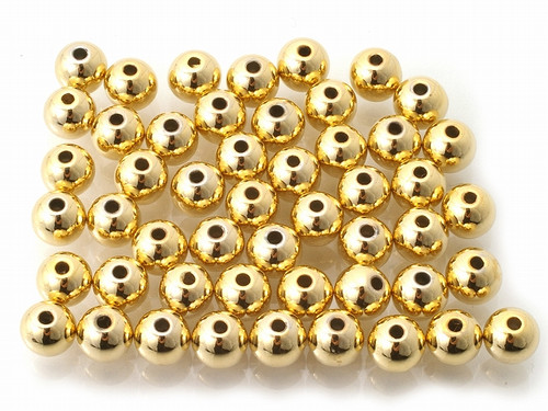 14Kt 585 Solid Gold 3mm Round Bead 1pc [x132ca]