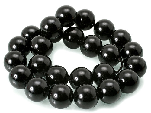 14mm Onyx Obsidian Round Beads 15.5" [14b65]