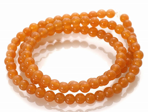 4mm Apricot Jade Round Beads 15.5" natural [4c59]