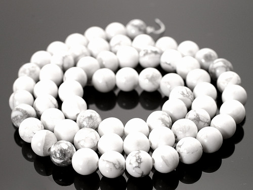 6mm White Howlite Round Beads 15.5" natural [6b9]