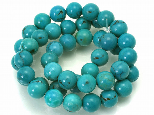 6mm Tibetan Turquoise Round Beads 15.5" stabilized [6c66]