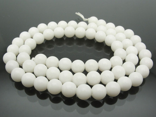 5.3-5.8mm White Coral Round Beads 15.5" natural [6d37]