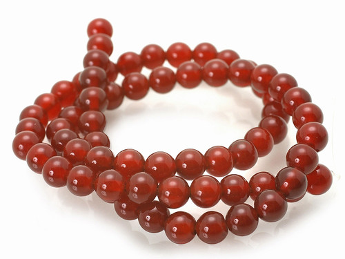 6mm Red Agate Round Beads 15.5" heated [6f10]