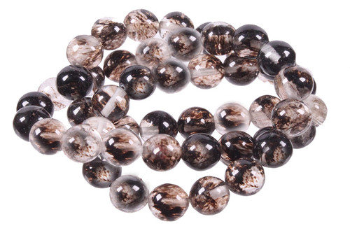 8mm Black Lolite Round Beads 15.5" synthetic [8a45]