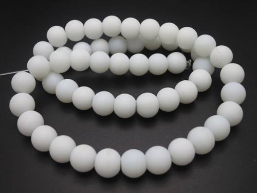 8mm Matte White Obsidian Round Beads 15.5" [8b98m]