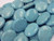 25x30mm Blue Turquoise Puff Oval Beads 15.5" stabilized [t301]