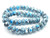 14mm Mosaic Blue Turquoise Rondelle Beads 15.5" stabilized [t3m14b]