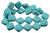 18mm Blue Turquoise Puff Square Beads 15.5" stabilized [t5ab18]