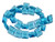 14mm Aquamarine Puff Square Beads 15.5" synthetic [u83a34]