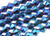 8mm Metallic Blue Glass Faceted Bicone About 40 Bead 12" [uc23b21]