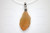18X40mm Amber Horn Leaf Designer Bead Pendant [z1678]