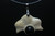 36x28mm Buffalo Bone Designer Bead Pendant with Black Onyx Cabochon [z5614]