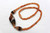 20x8mm-34x15mm Amber & Buffalo Horn Necklace 18" [z7518]