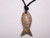 46mm Picture Jasper Fish With Cord Necklace 36" [e409]