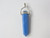 925 Sterling Silver 8x35mm Turquoise Howlite Healing Crystal Point Pendant [e1515]